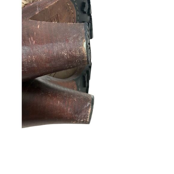 FRYE Lucy Engineer Boots Booties Taupe Brown Leather Size 7 Heel - Picture 15 of 16